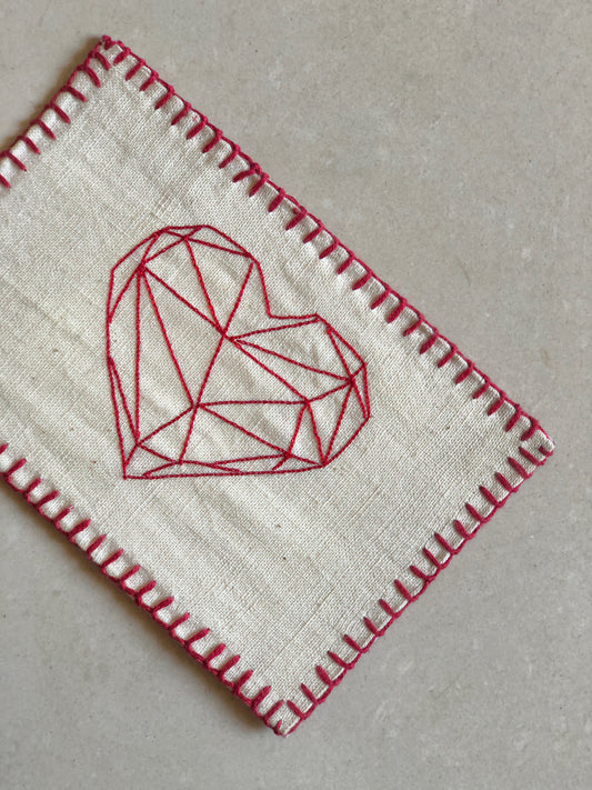Handmade Valentines Day Postcard - String Heart